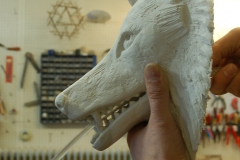 Südfrankreich, Wolfskopf-Wasserspeier, Gipsmodell