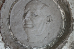 Tonmodell für Bronzemedaillon, Familiengrab Hans Grohe, Schiltach