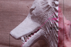 Südfrankreich, Wolfskopf-Wasserspeier, Gipsmodell