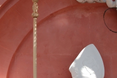 Mainz, St. Ignaz, Aussenfassade Attribute